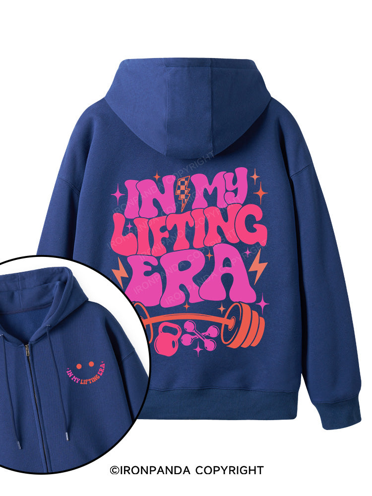 In My Lifting Era Double-Sided Printed Fleece Zip Up Hoodie