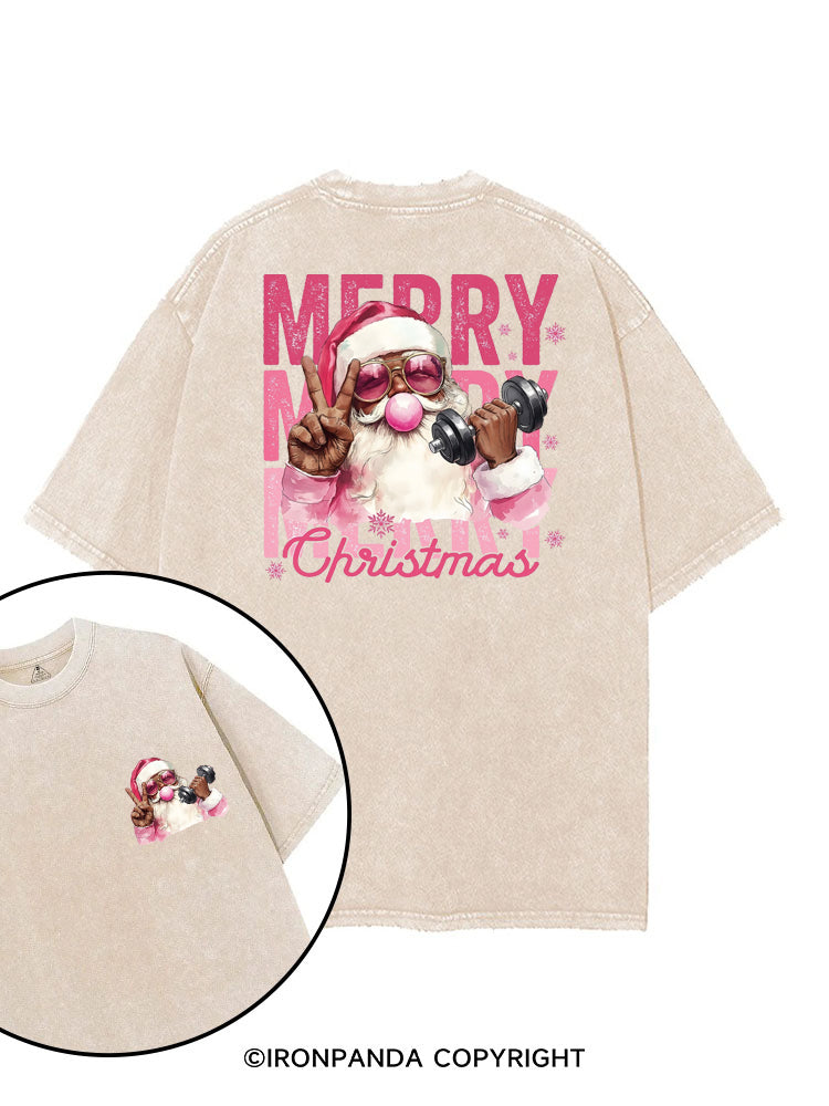 merry merry merry Christmas printed Gym Shirt