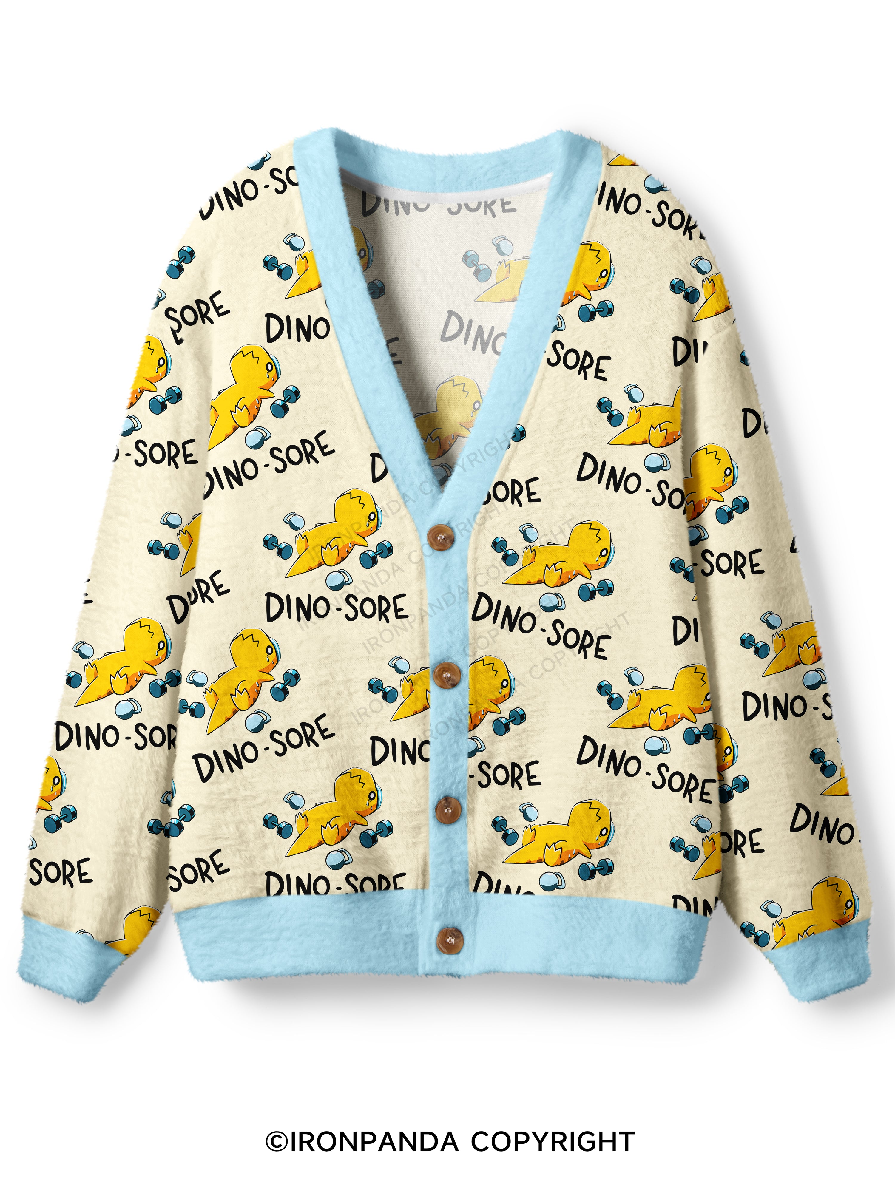 DINO-SORE Ugly Cardigan Sweater