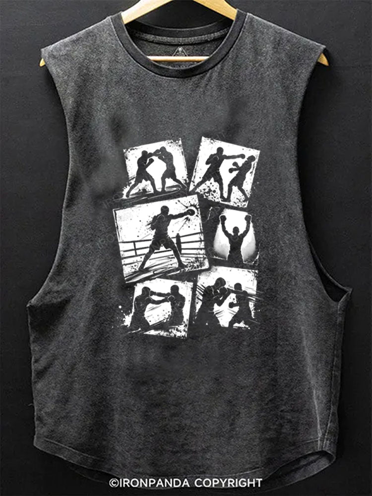 Vintage Boxing Player Boxer Scoop Bottom Cotton Tank
