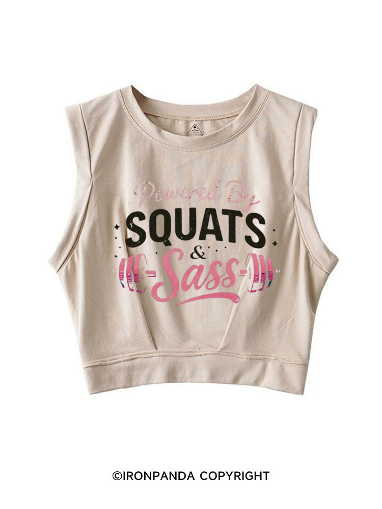 Powered By Squats and Sass SLEEVELESS CROP TOPS