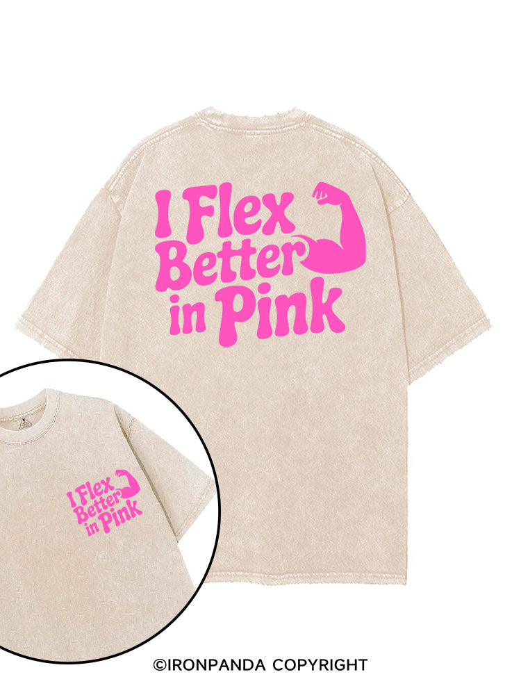 I FLEX BETTER IN PINK printed Gym Shirt