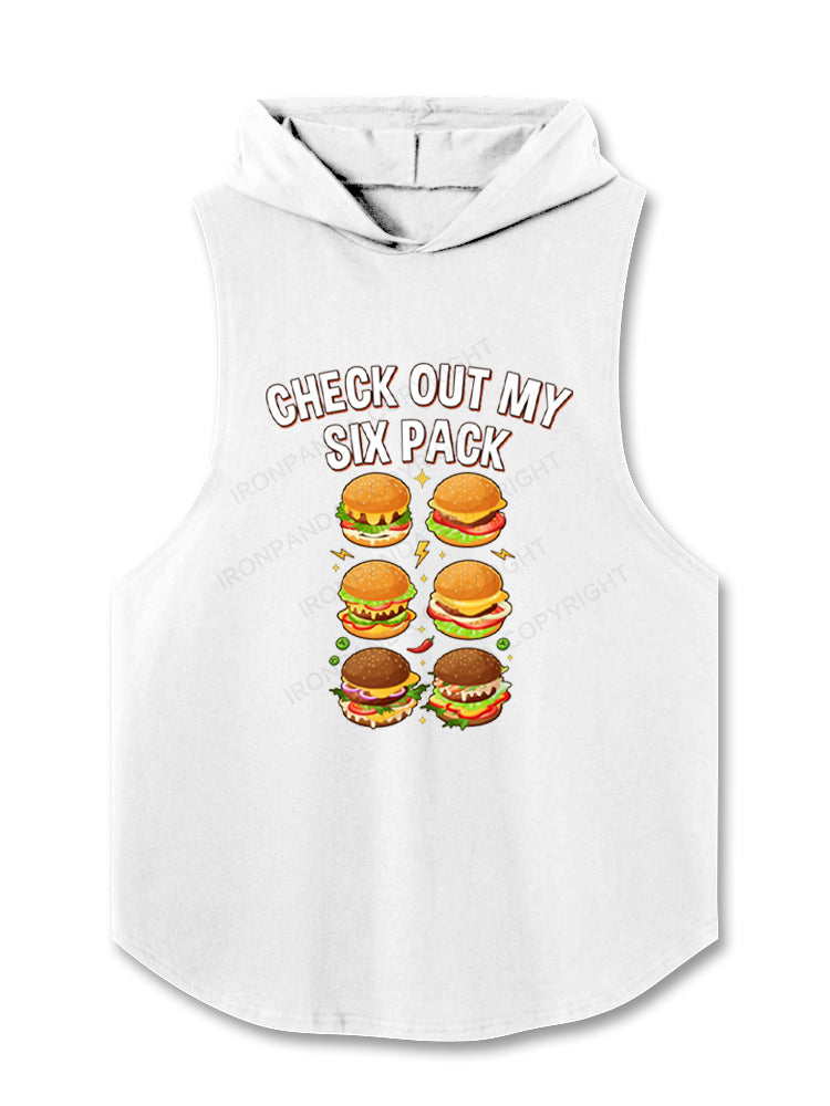 Check Out My Six Pack Hamburger Hooded Tank