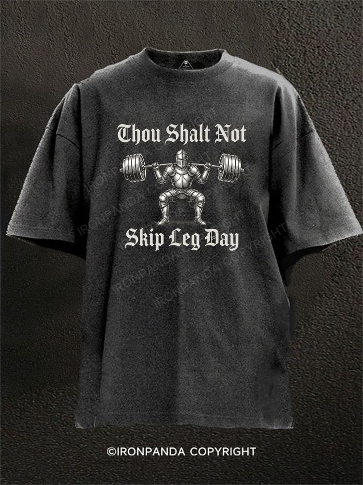 Thou Shalt Not Skip Leg Day Washed Gym Shirt