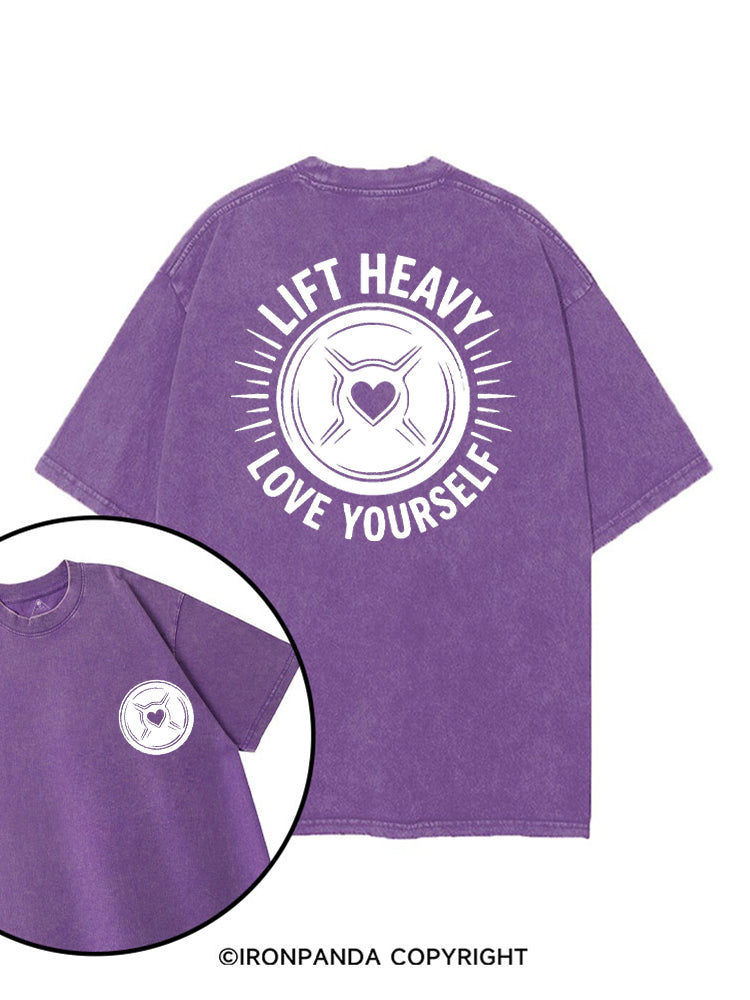 LIFT HEAVY LOVE YOURSELF printed Gym Shirt