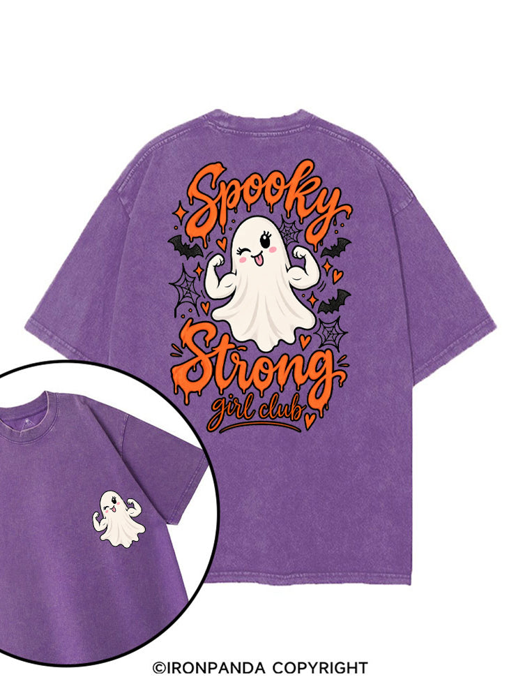 SPOOKY STRONG GIRL CLUB GHOST HALLOWEEN printed Gym Shirt