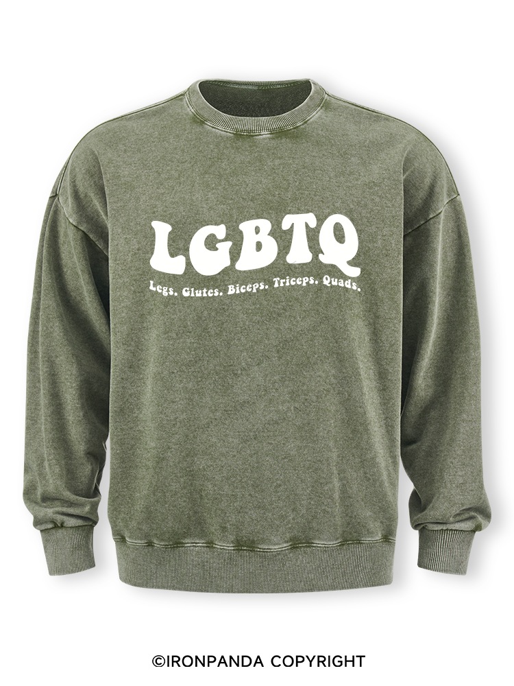 LGBTQ: Legs, Glutes, Biceps, Triceps, Quads Washed Sweatshirt