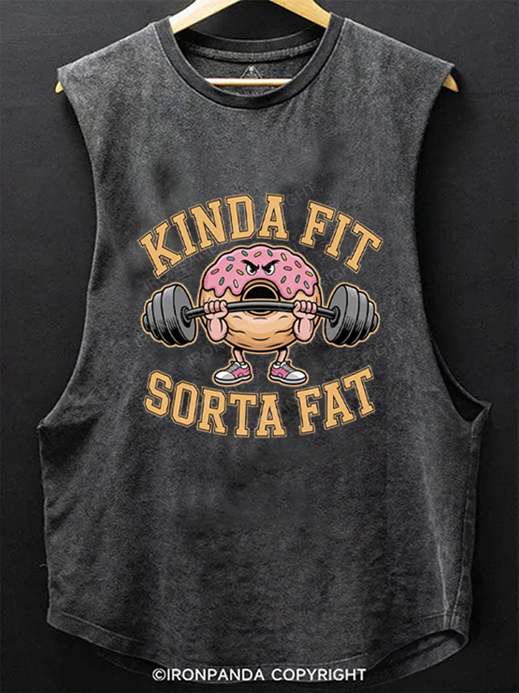 Kinda Fit Sorta Fat Donut Powerlifting Scoop Bottom Cotton Tank