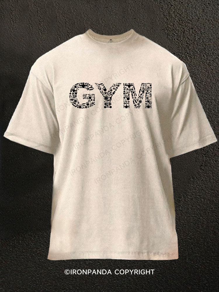 GYM Fitness Equipment Washed Gym Shirt
