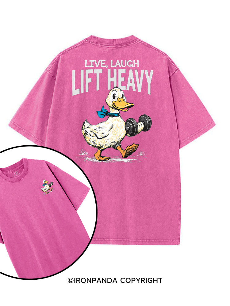 LIVE LAUGH LIFT HEAVY GYM DUCK printed Gym Shirt
