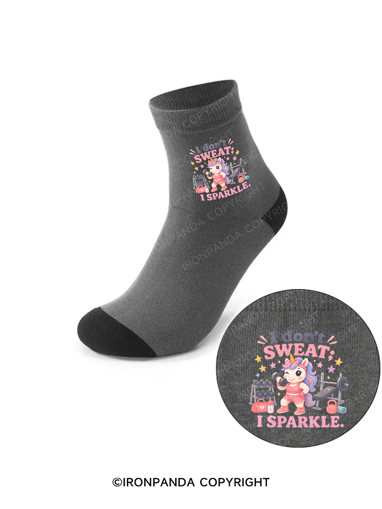 I DON'T SWEAT I SPARKLE SWEATY UNICORN Crew Socks