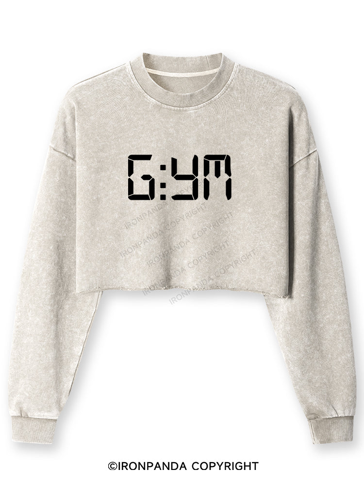 GYM Washed Long-Sleeve Crop Top
