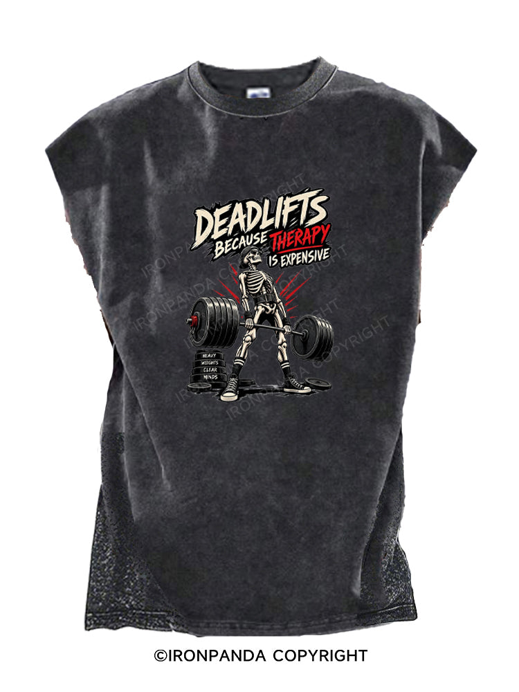 Deadlifts Because Therapy Is Expensive Cut Off Tank
