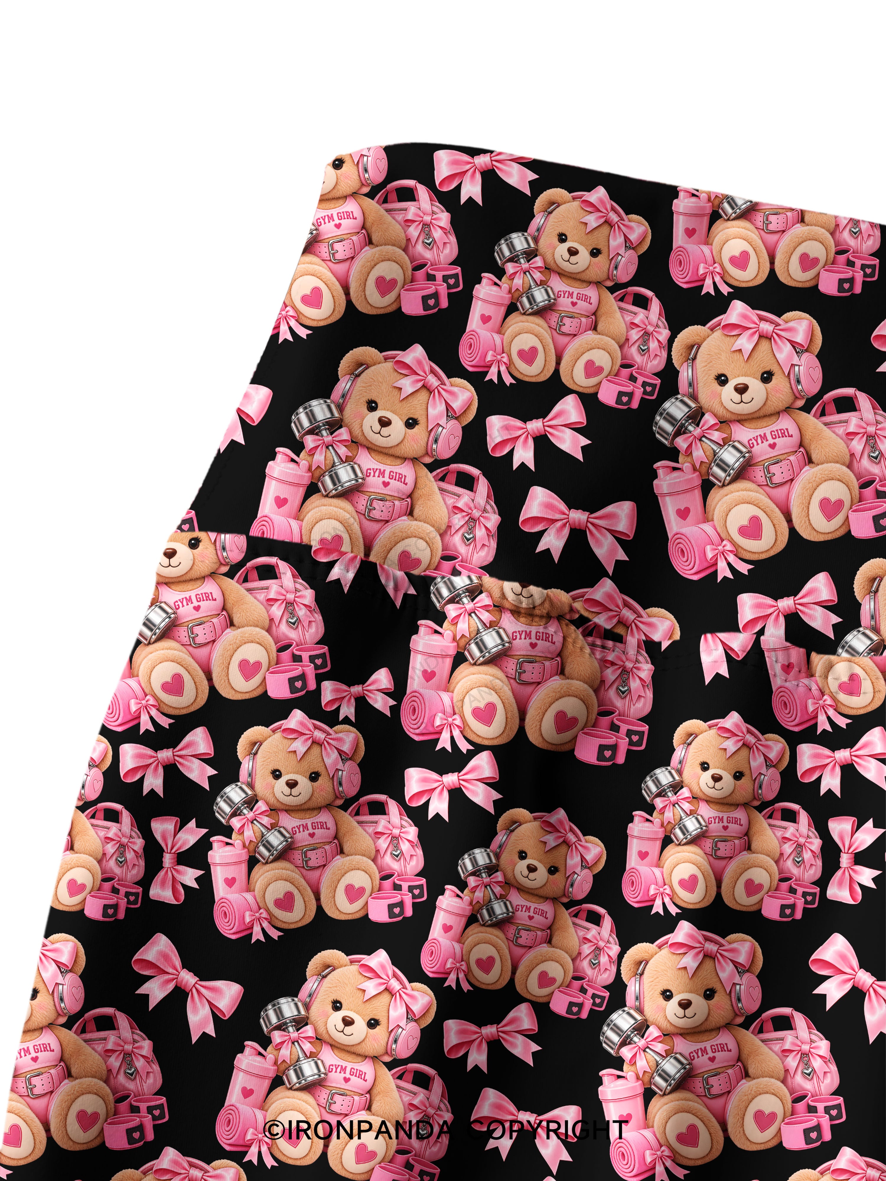 GYM GIRLIE TEDDY BEAR Printed Yoga Pants