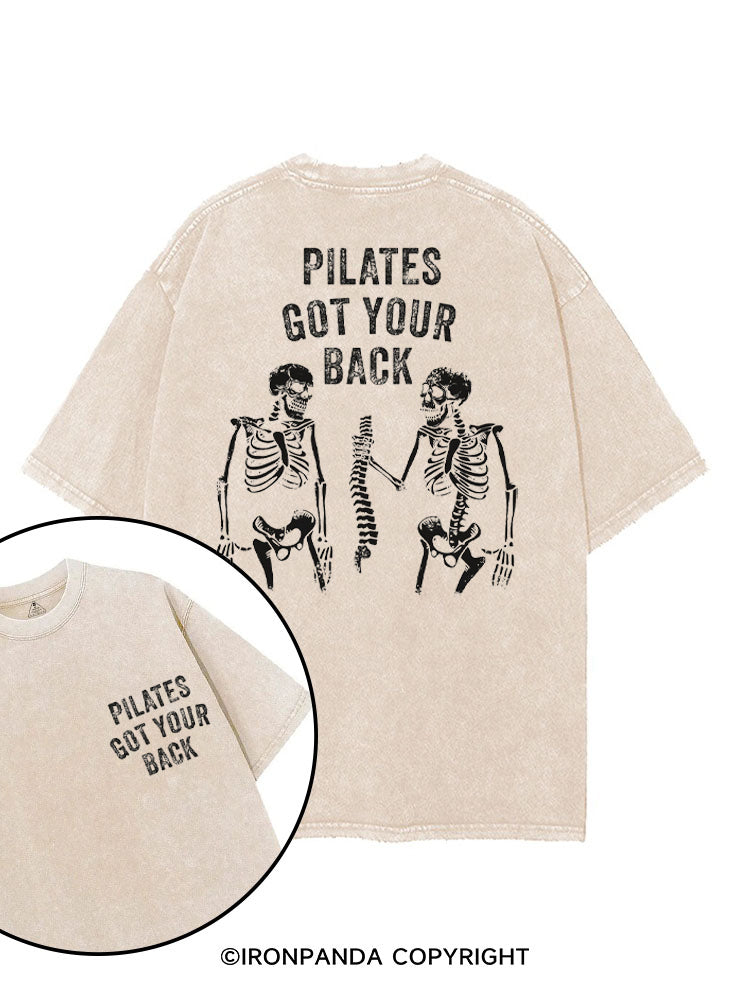 PILATES GOT YOUR BACK SKELETON printed Gym Shirt
