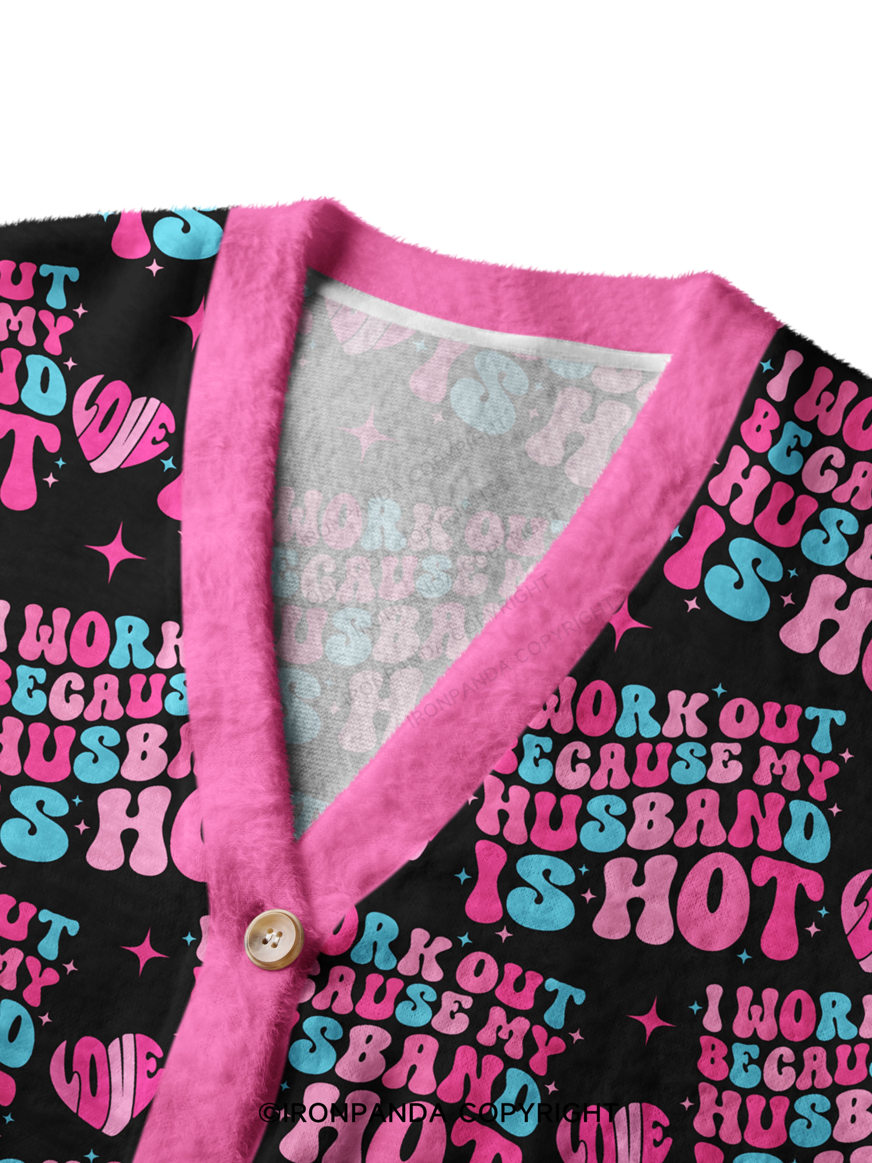 I Work Out Because My Husband is Hot Ugly Cardigan Sweater
