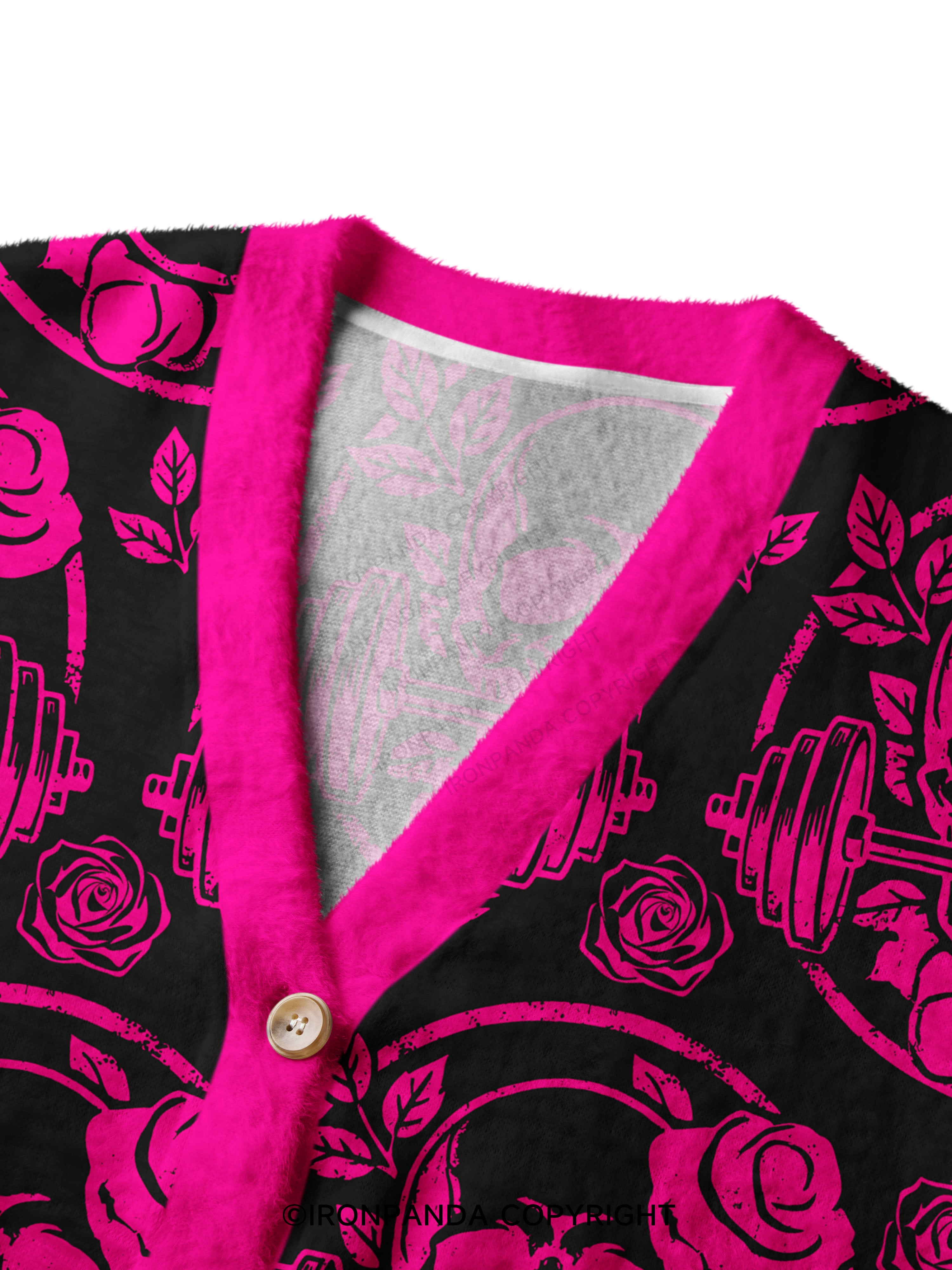 DEADLY BLOSSOM SKELETON Ugly Cardigan Sweater
