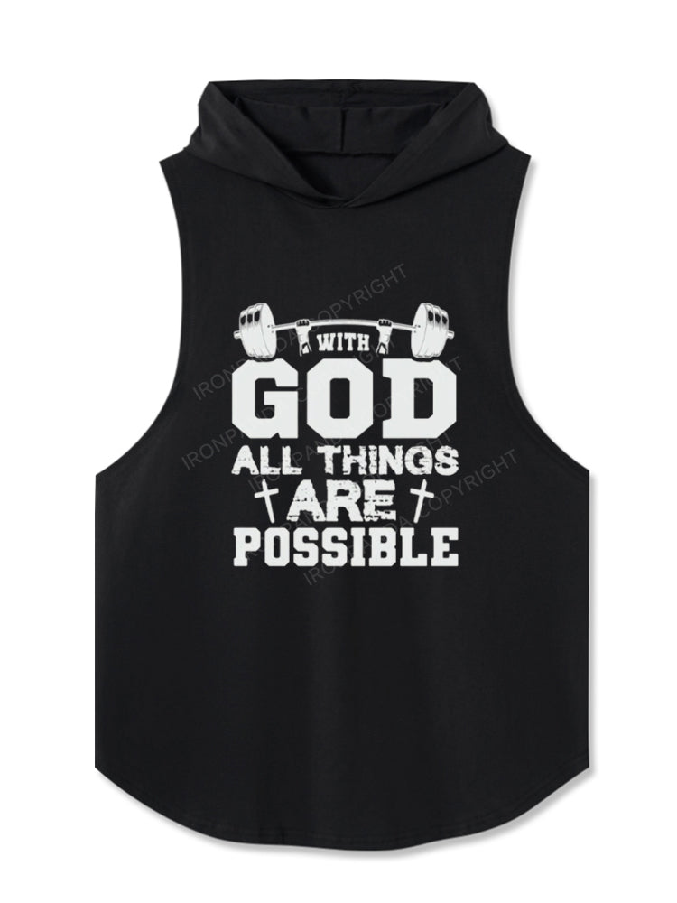 With God all things are possible Hooded Tank