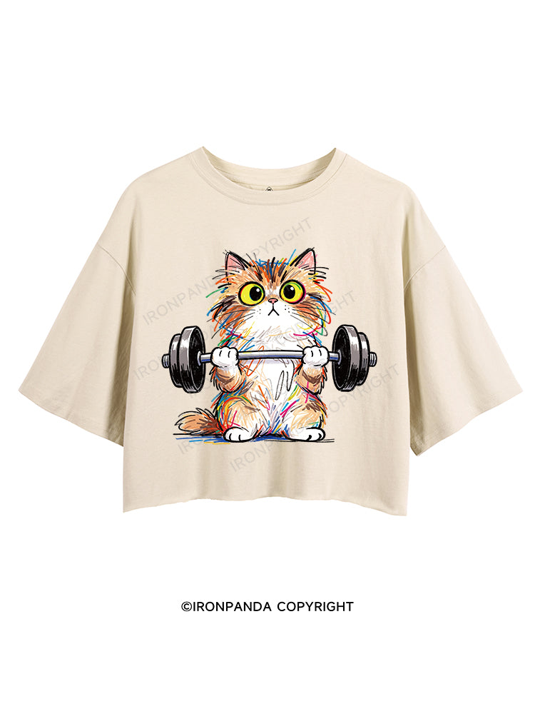 Scribble Kitty Curls CROP TOPS