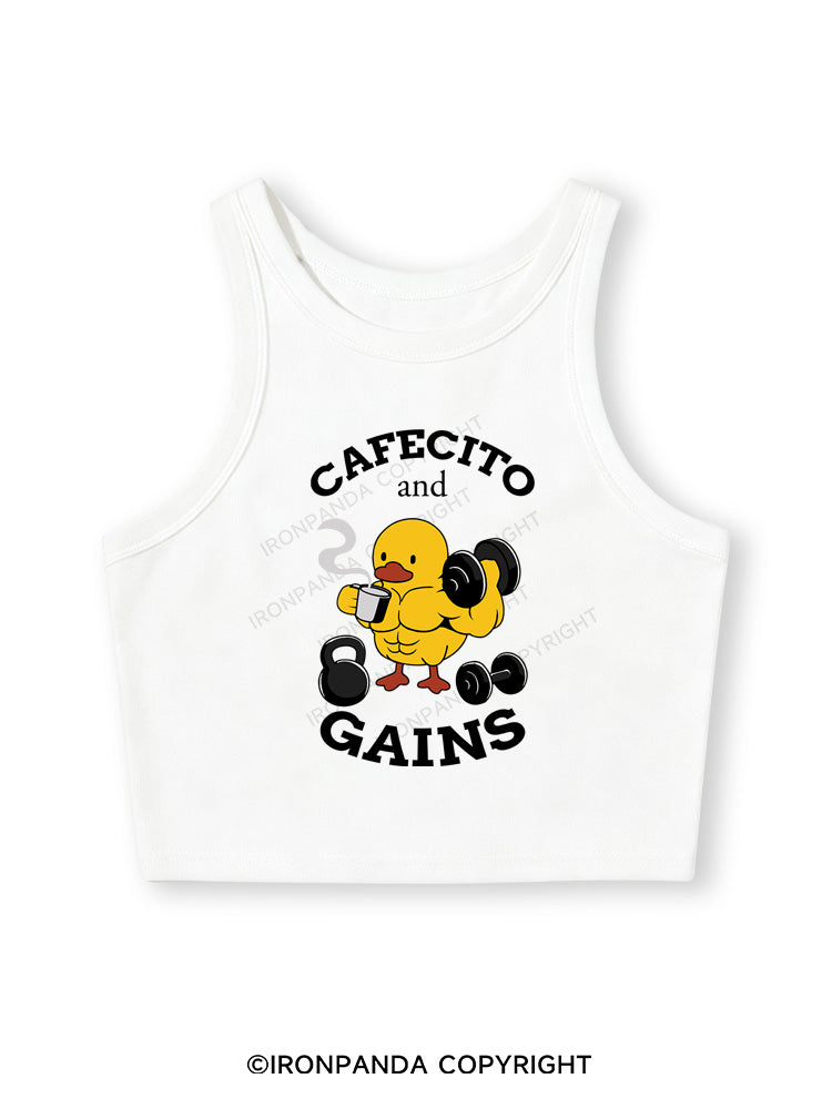 CAFECITO AND GAINS Fitted Crop Tank Top