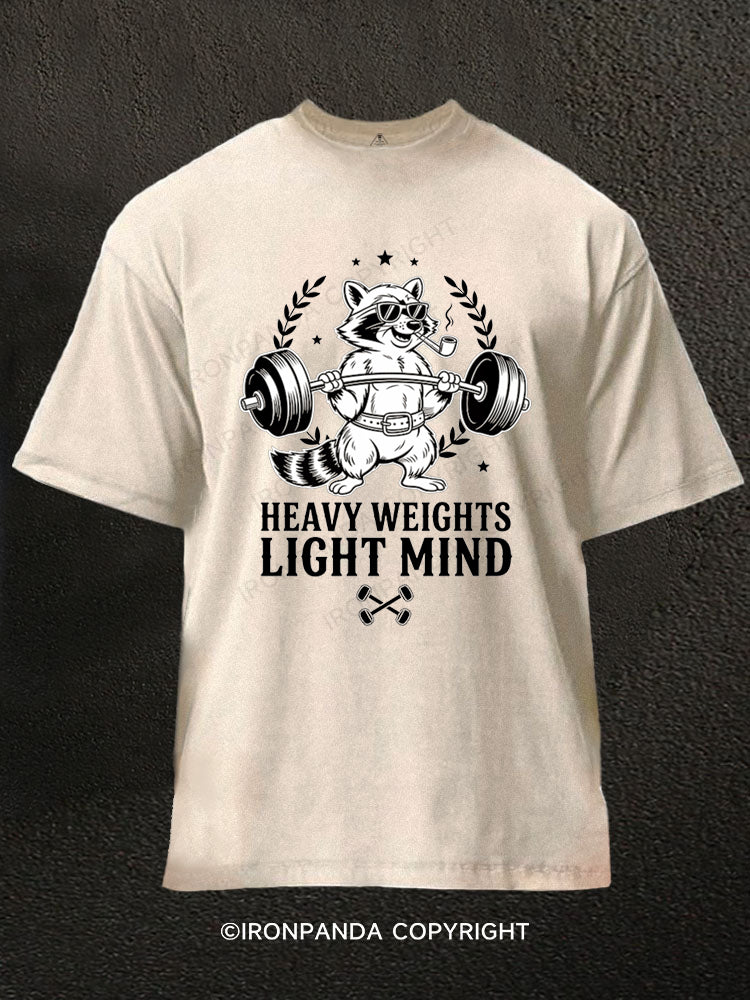 Heavy Weights Light Mind Washed Gym Shirt