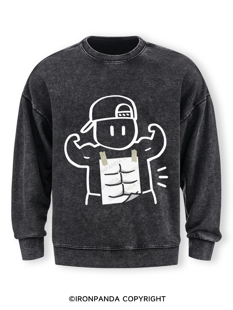 Look at my abs! Washed Sweatshirt