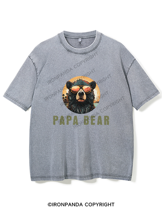 papa bear Washed Gym Shirt