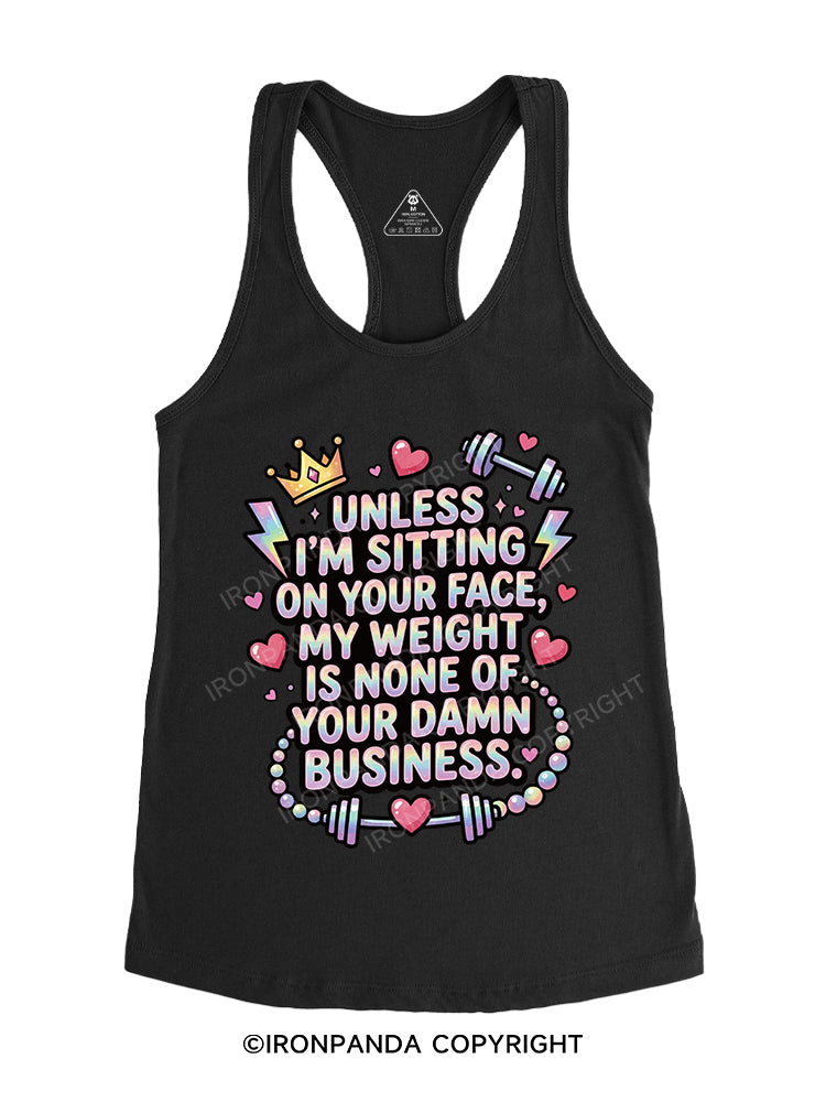 Unless I’m sitting on your face Gym Racerback Tank