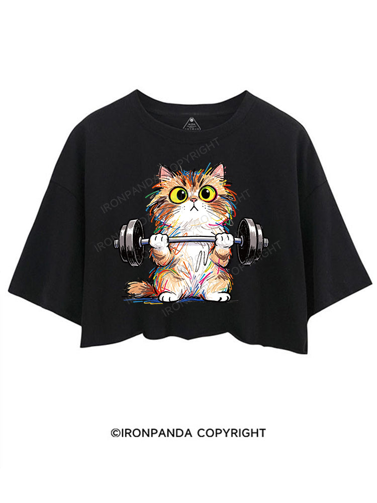 Scribble Kitty Curls CROP TOPS