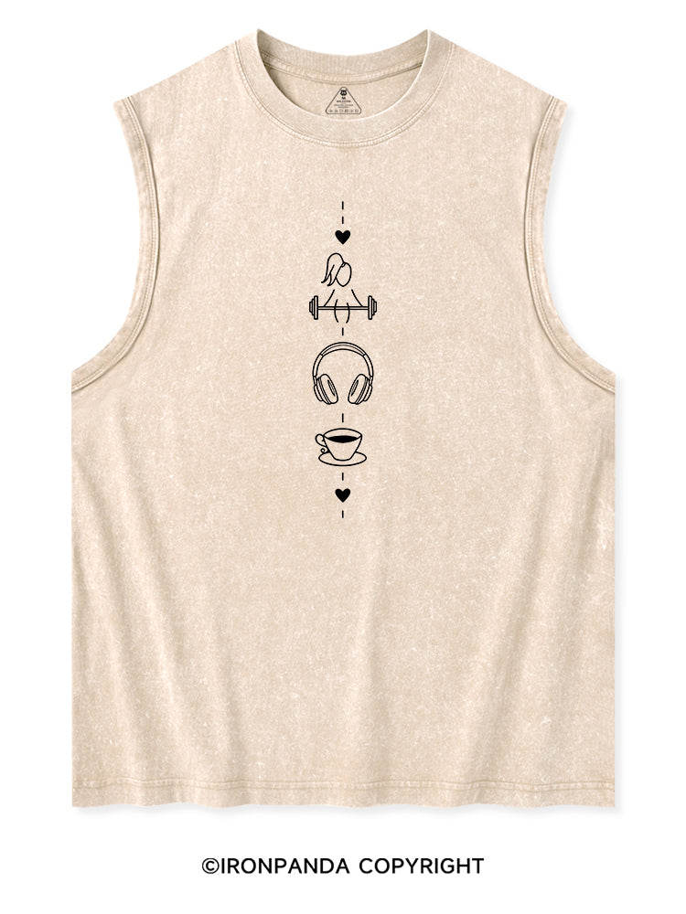 BARBELL, BEATS & BREW Washed Tank