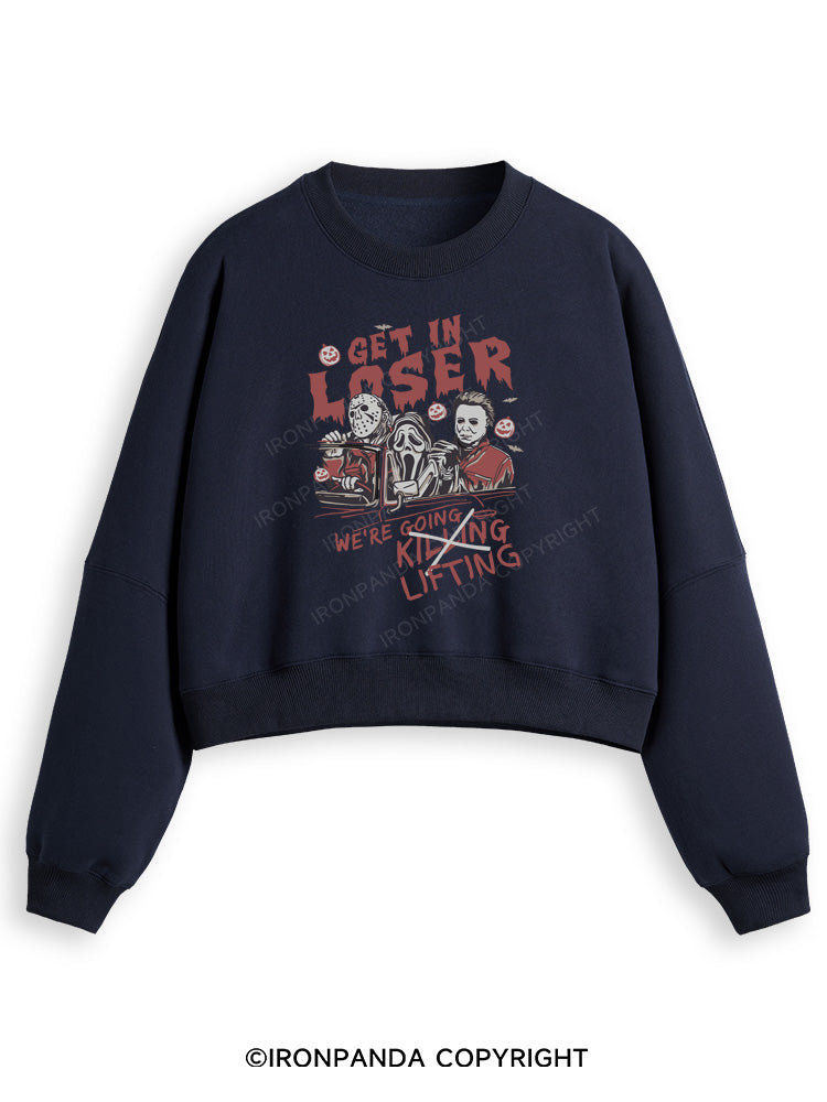 We’re Going Lifting  Fleece Crop Sweatshirt