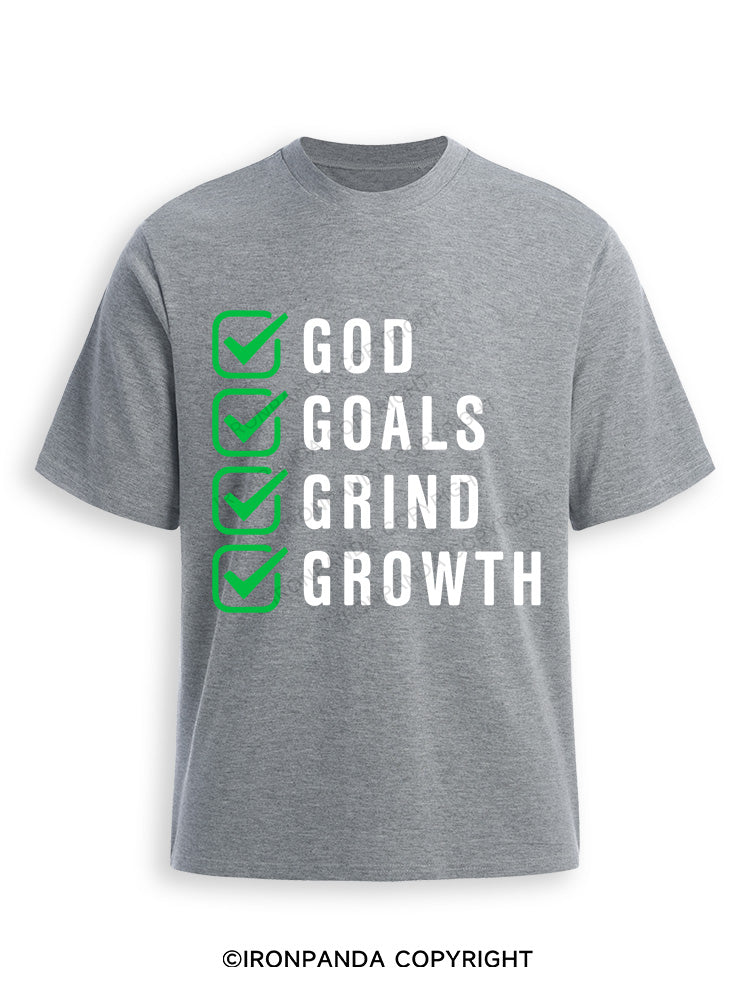 God Goals Grind Growth Ultra Soft Heather T-Shirt