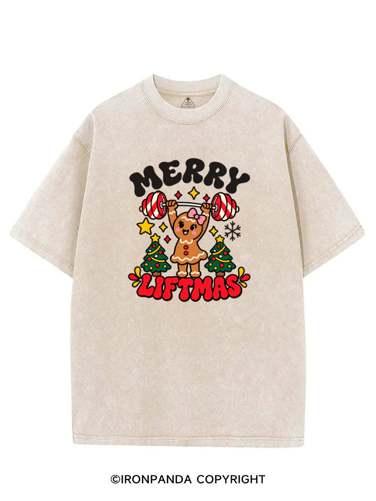 Merry Liftmas Gingerbread Weightlifting VINTAGE GYM SHIRT
