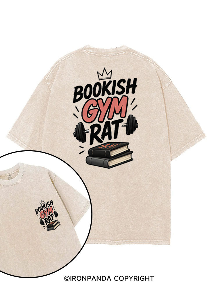 BOOKISH GYM RAT printed Gym Shirt
