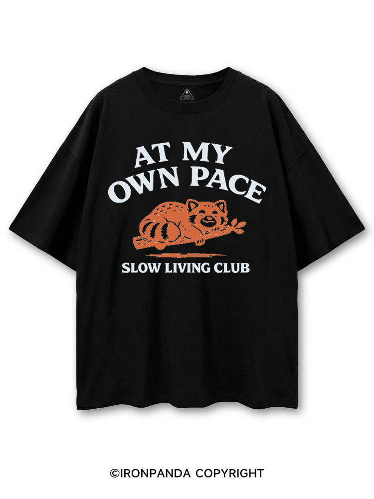 AT MY OWN PACE SLOW LIVING CLUB RACCOON COTTON PUMP COVER