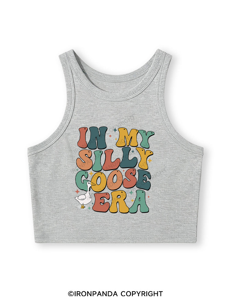 IN MY SILLY GOOSE ERA Fitted Crop Tank Top