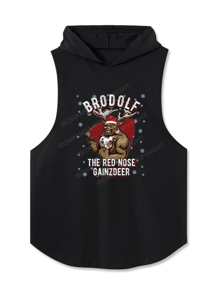 Brodolf red nose gainzdeer Hooded Tank