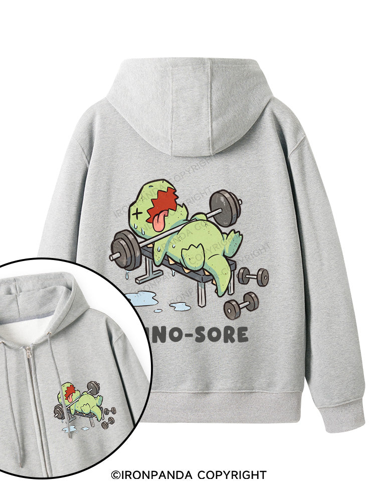 DINO-SORE FUNNY Double-Sided Printed Fleece Zip Up Hoodie