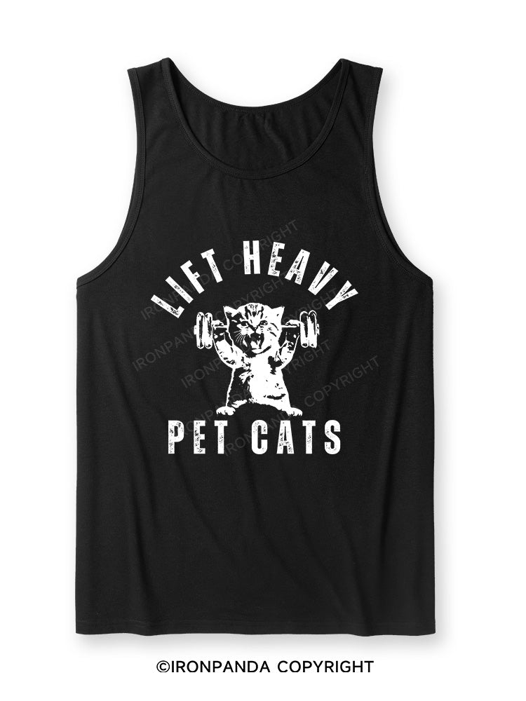 LIFT HEAVY PET CAT Ultra Soft Heather Tank