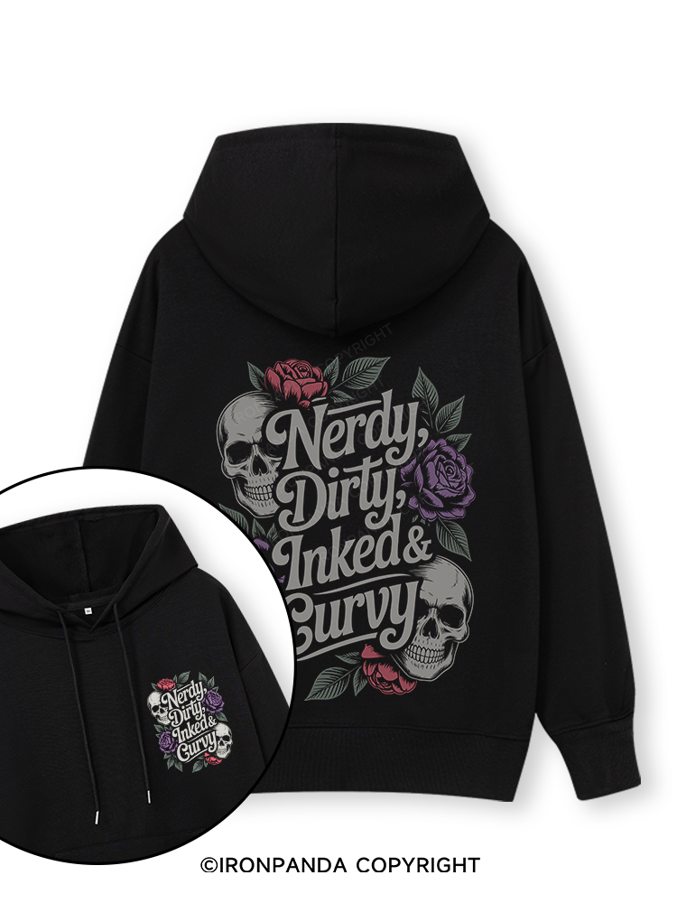 NERDY, DIRTY, INKED & CURVY  Double-Sided Printed Classic Gym Hoodie