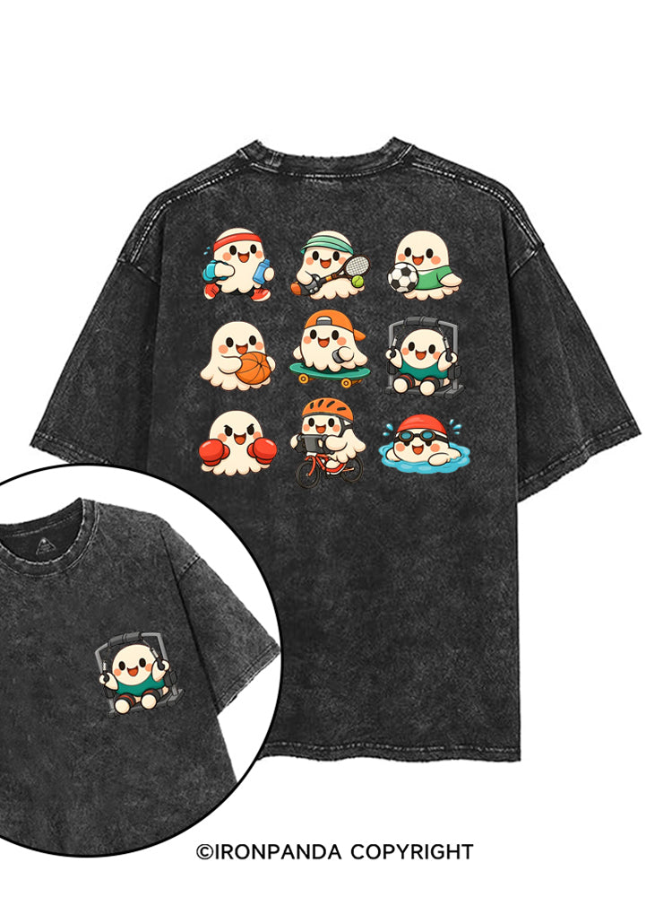 CUTE GHOST SPORTS printed Gym Shirt