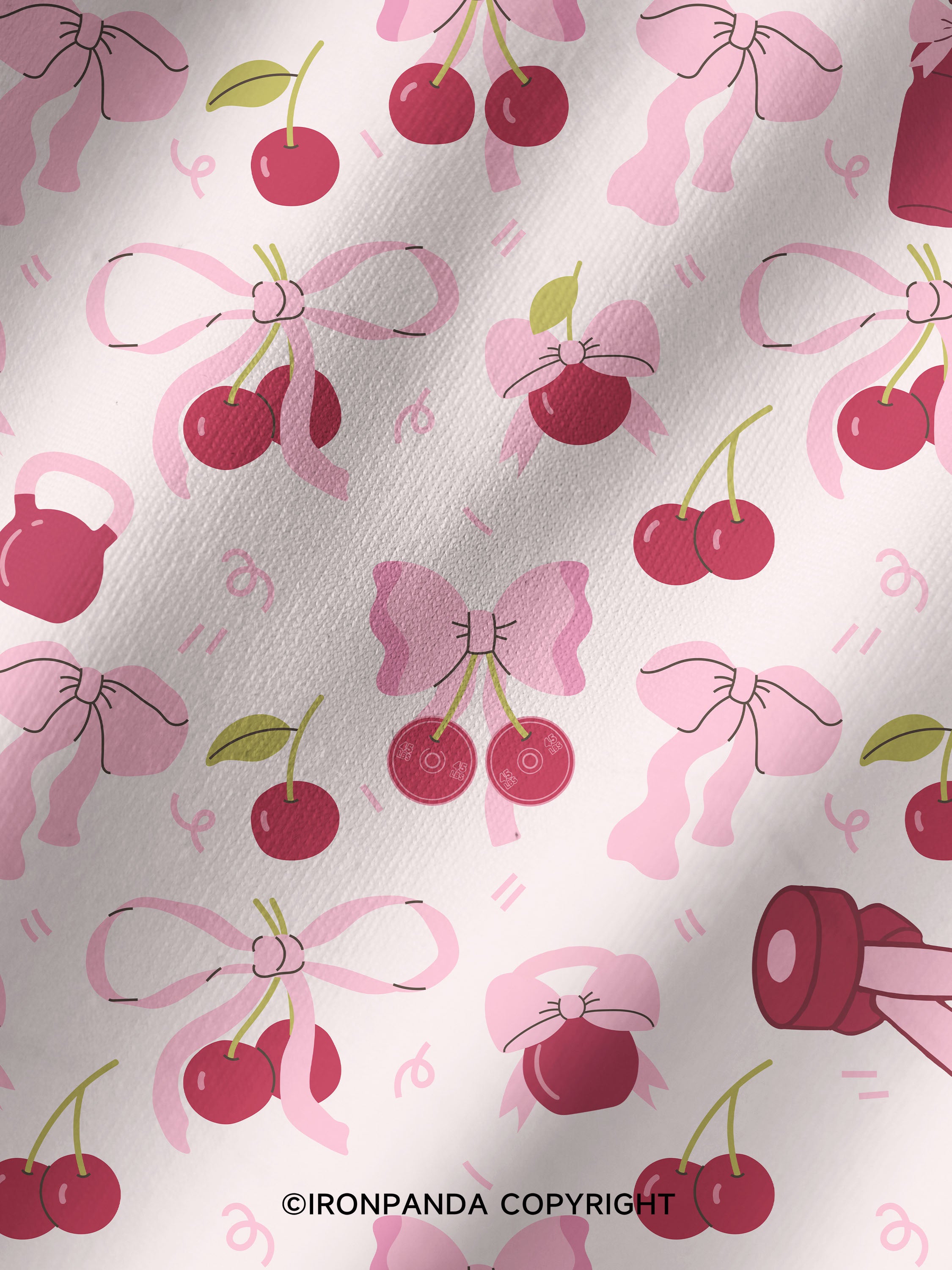 Pink Cherry Printed Yoga Shorts