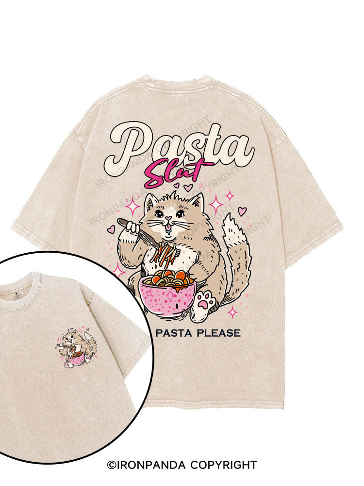 PASTA SLUT MORE PASTA PLEASE printed Gym Shirt