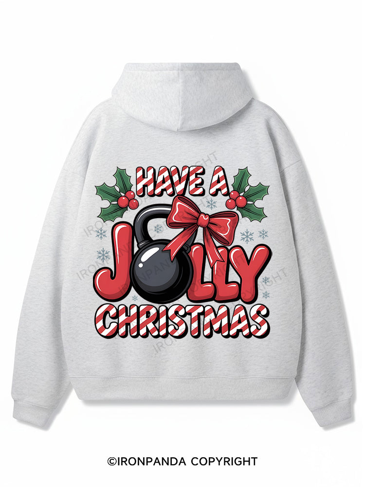 HAVE A JOLLY CHRISTMAS Premium Fleece Gym Hoodie