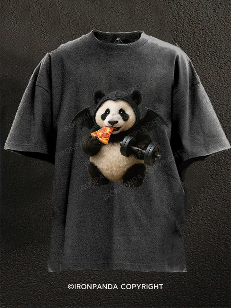 Weightlifting Bat Panda Washed Gym Shirt