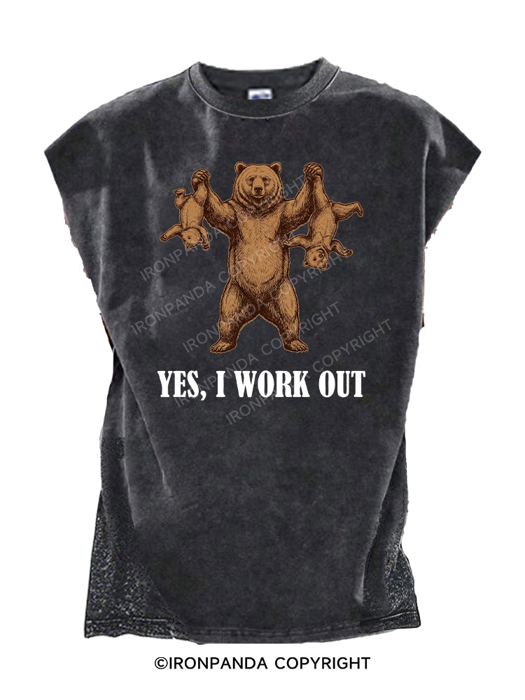 Yes I Work Out Cut Off Tank