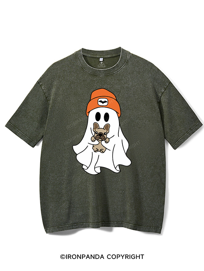 HALLOWEEN GHOST WITH A PUPPY VINTAGE GYM SHIRT
