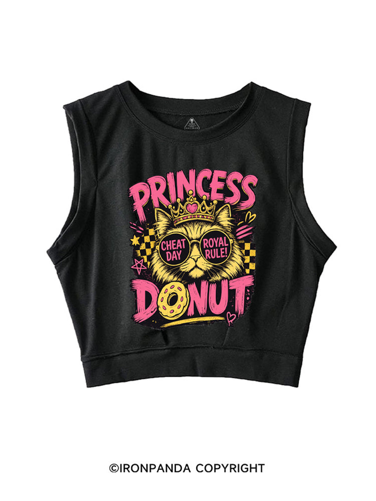 PRINCESS DONUT CHEAT DAT ROYAL RULE SLEEVELESS CROP TOPS