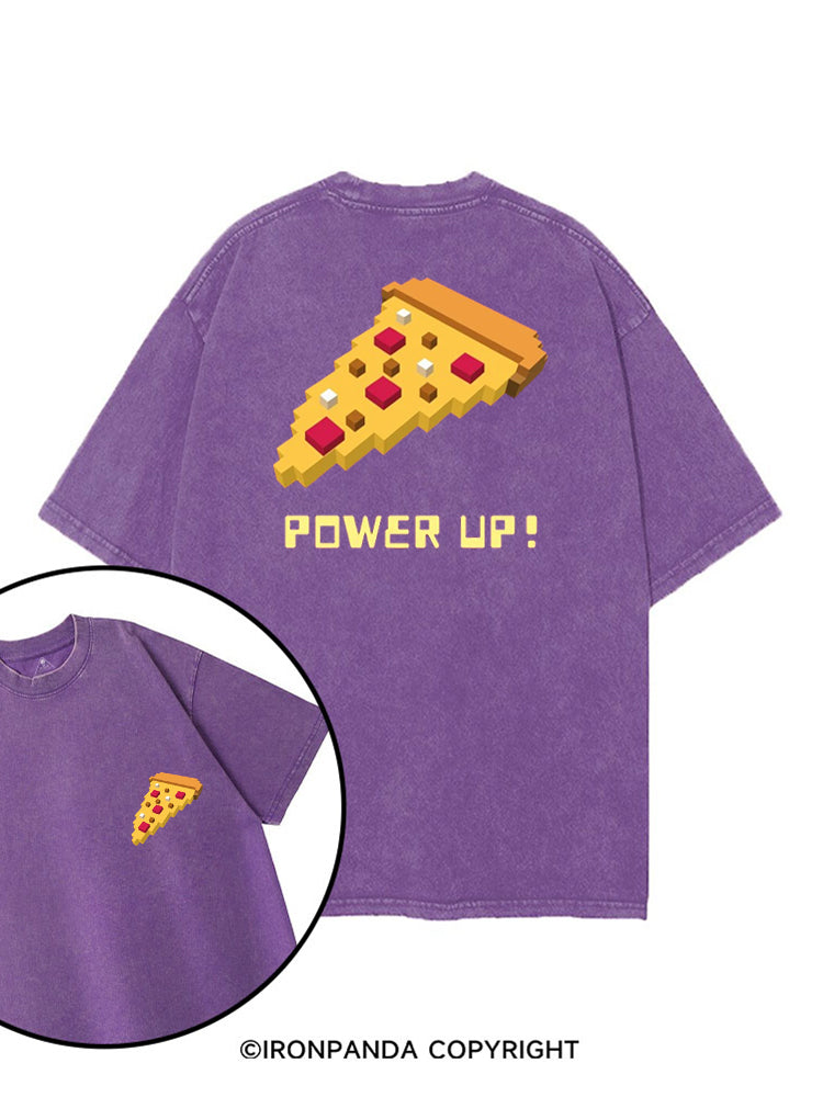 POWER UP! CHEAT DAY PIZZA printed Gym Shirt