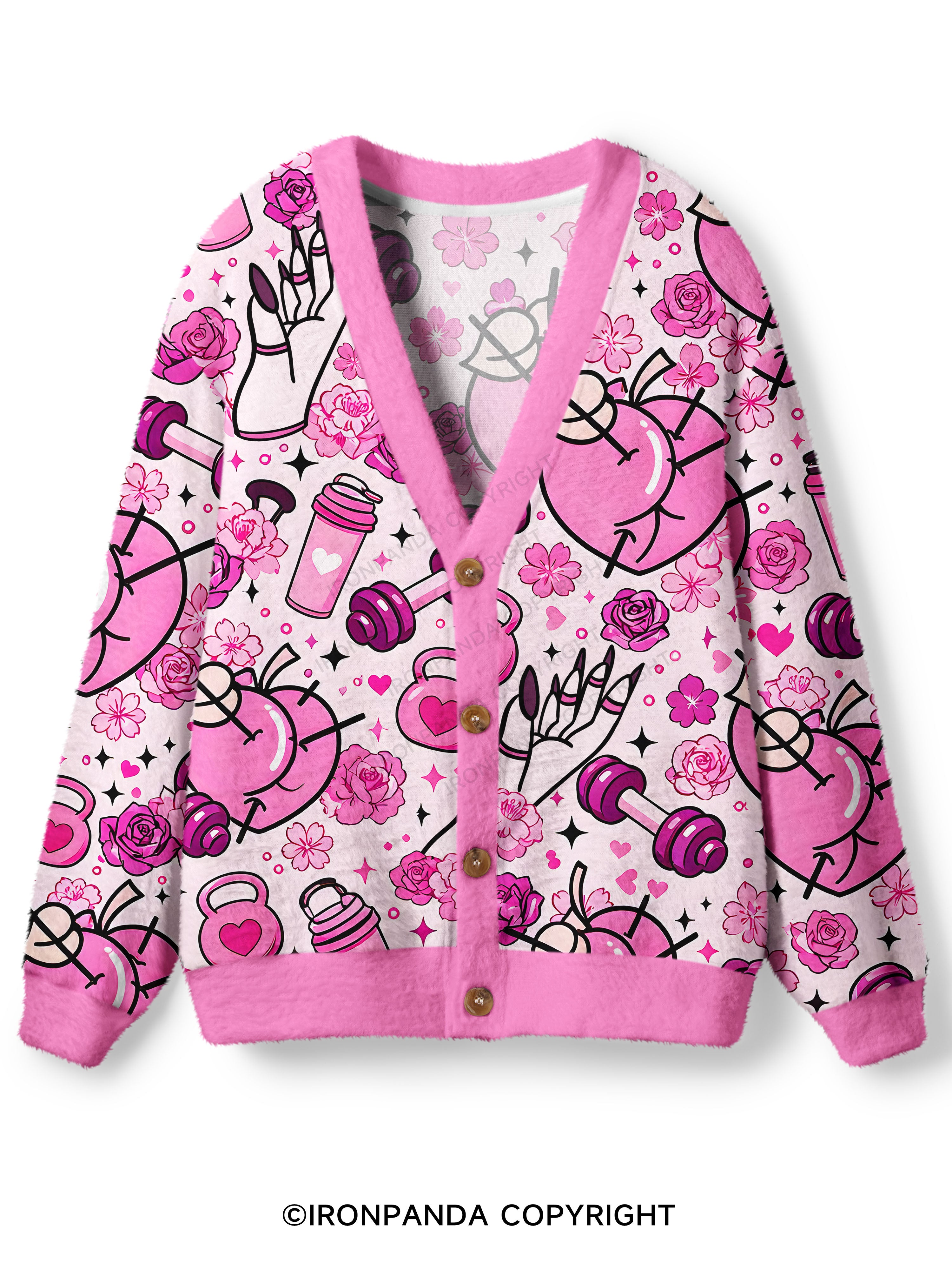 PEACHY VIBES GYM Ugly Cardigan Sweater